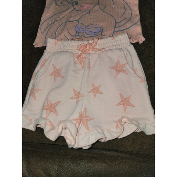 Disney the little mermaid outfit top shorts size 2t - Picture 3 of 3